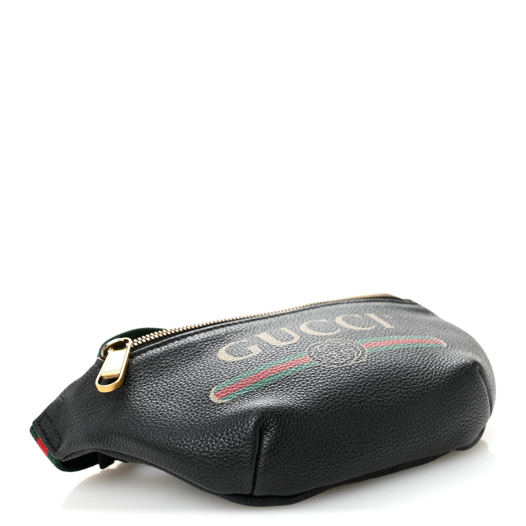 Grained Calfskin Small Logo Belt Bag Black