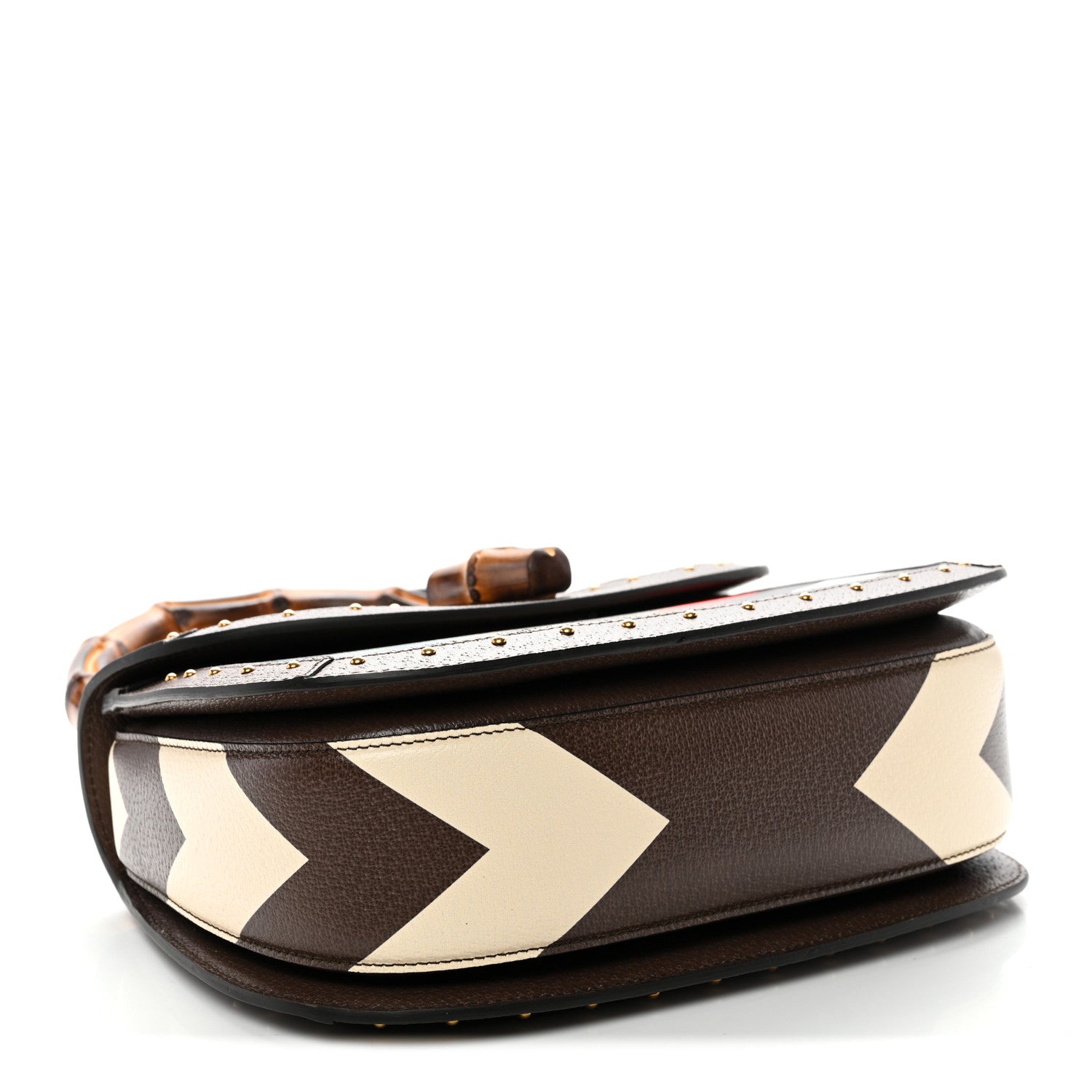 GG Supreme Monogram Studded Calfskin Centum Medium Bamboo 1947 Top Handle Bag Beige Ebony Multicolor