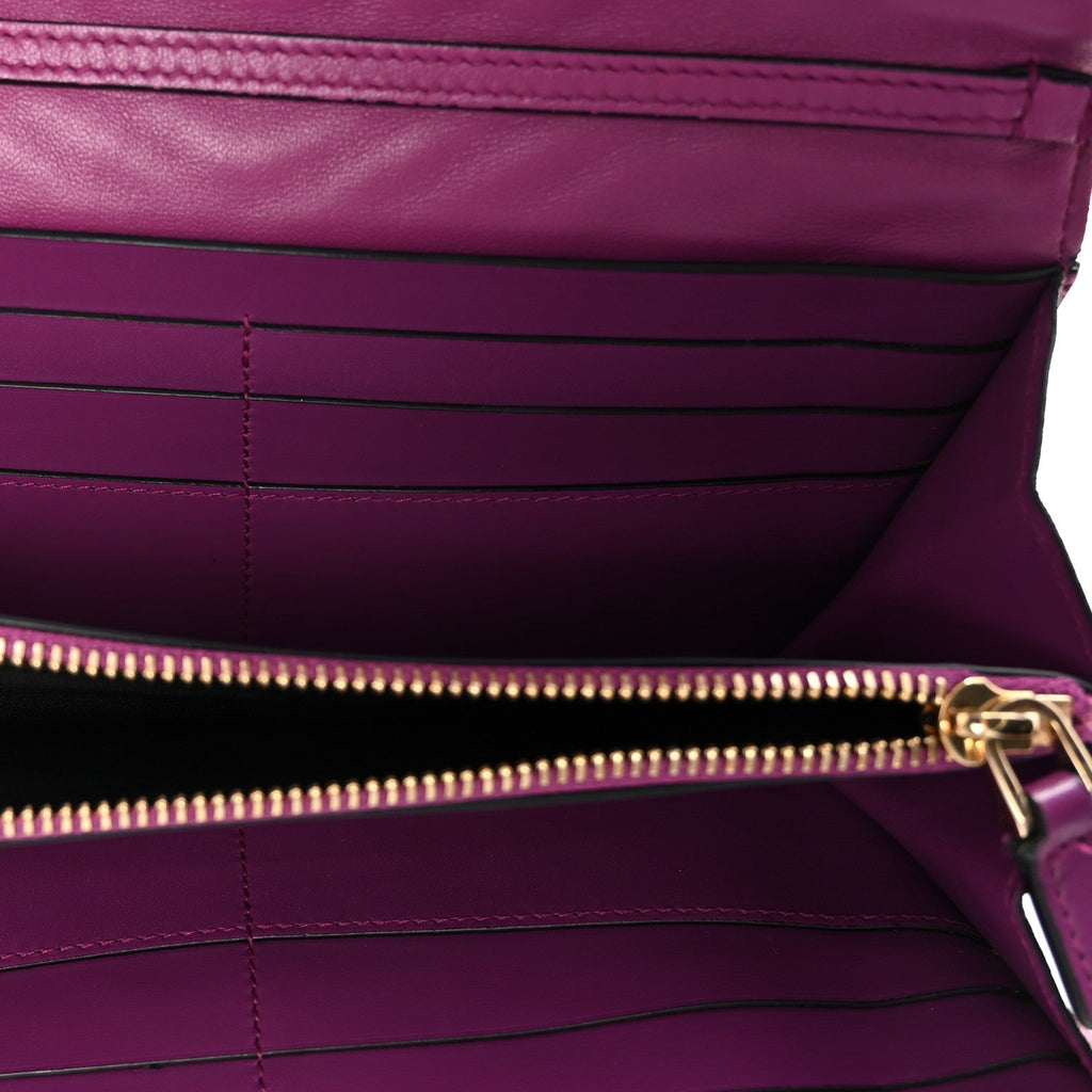 Calfskin Quilted Serpenti Forever Clutch Plum