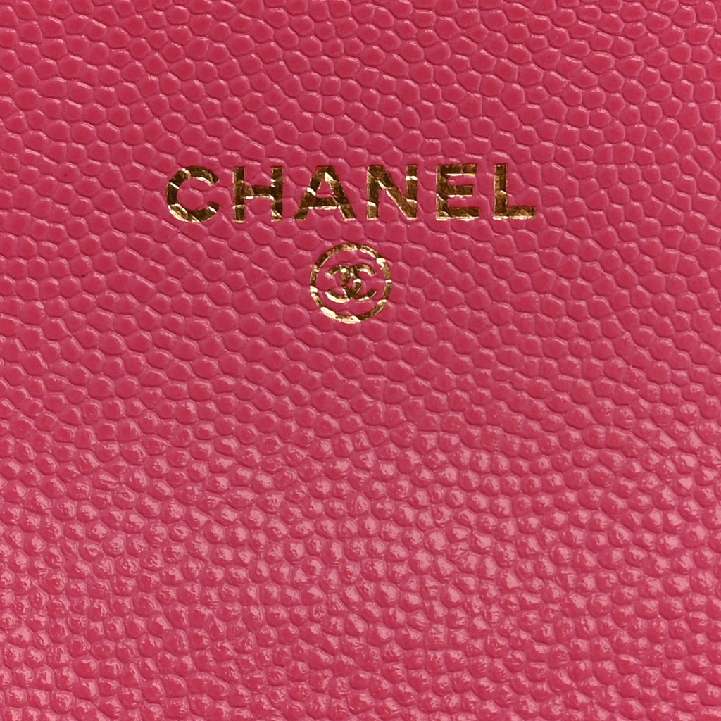 Caviar Quilted Flap  Holder Wallet Pink