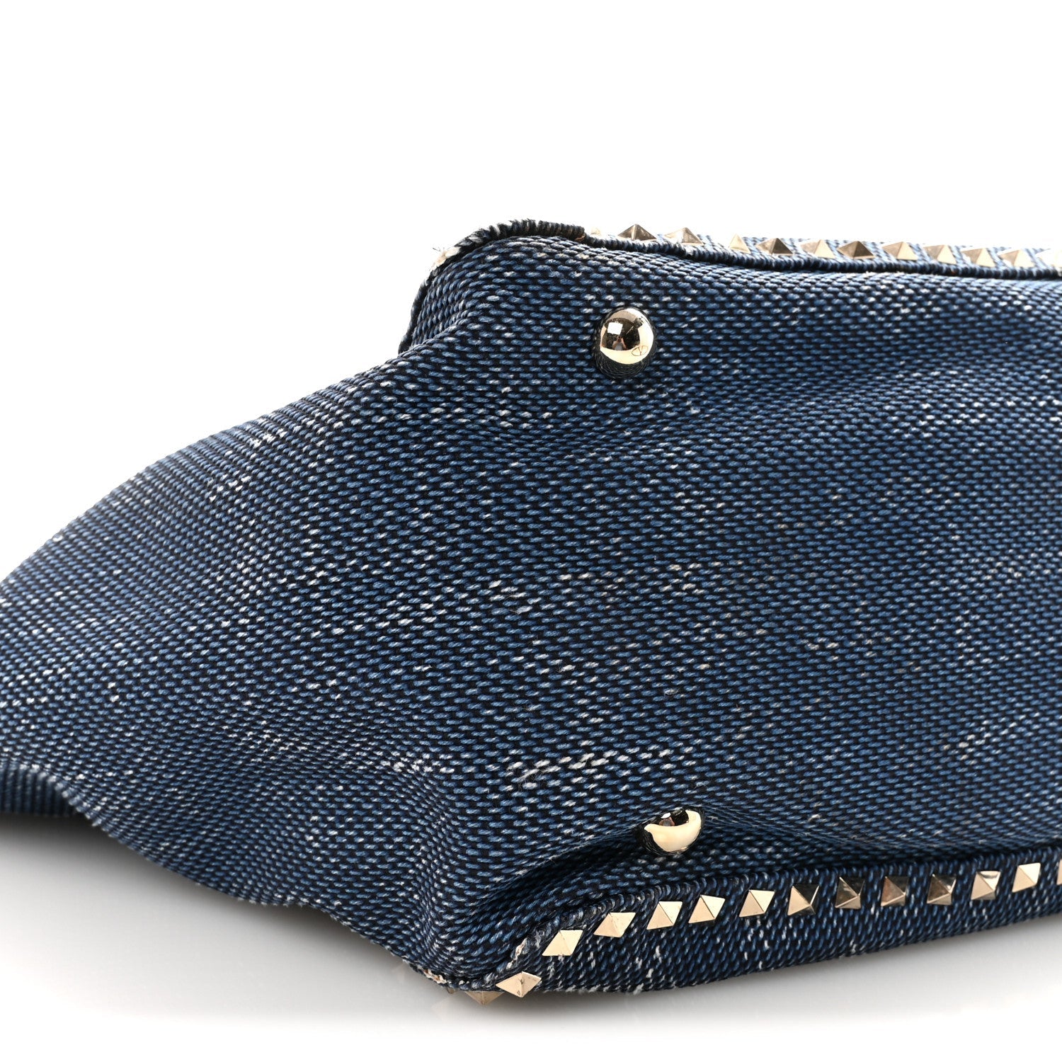 Denim Large Rockstud Tote Blue Brown