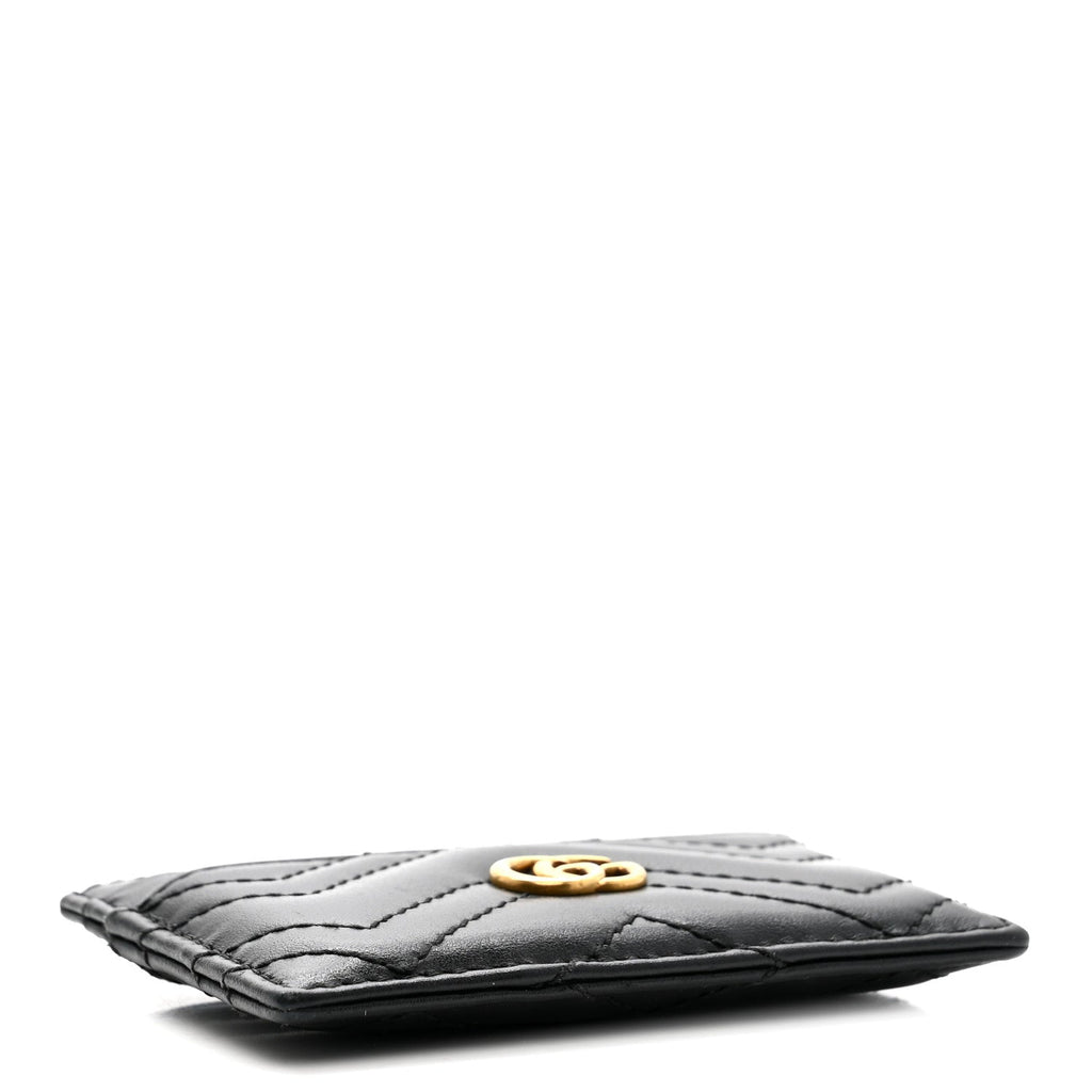 Calfskin Matelasse GG Marmont  Holder Black