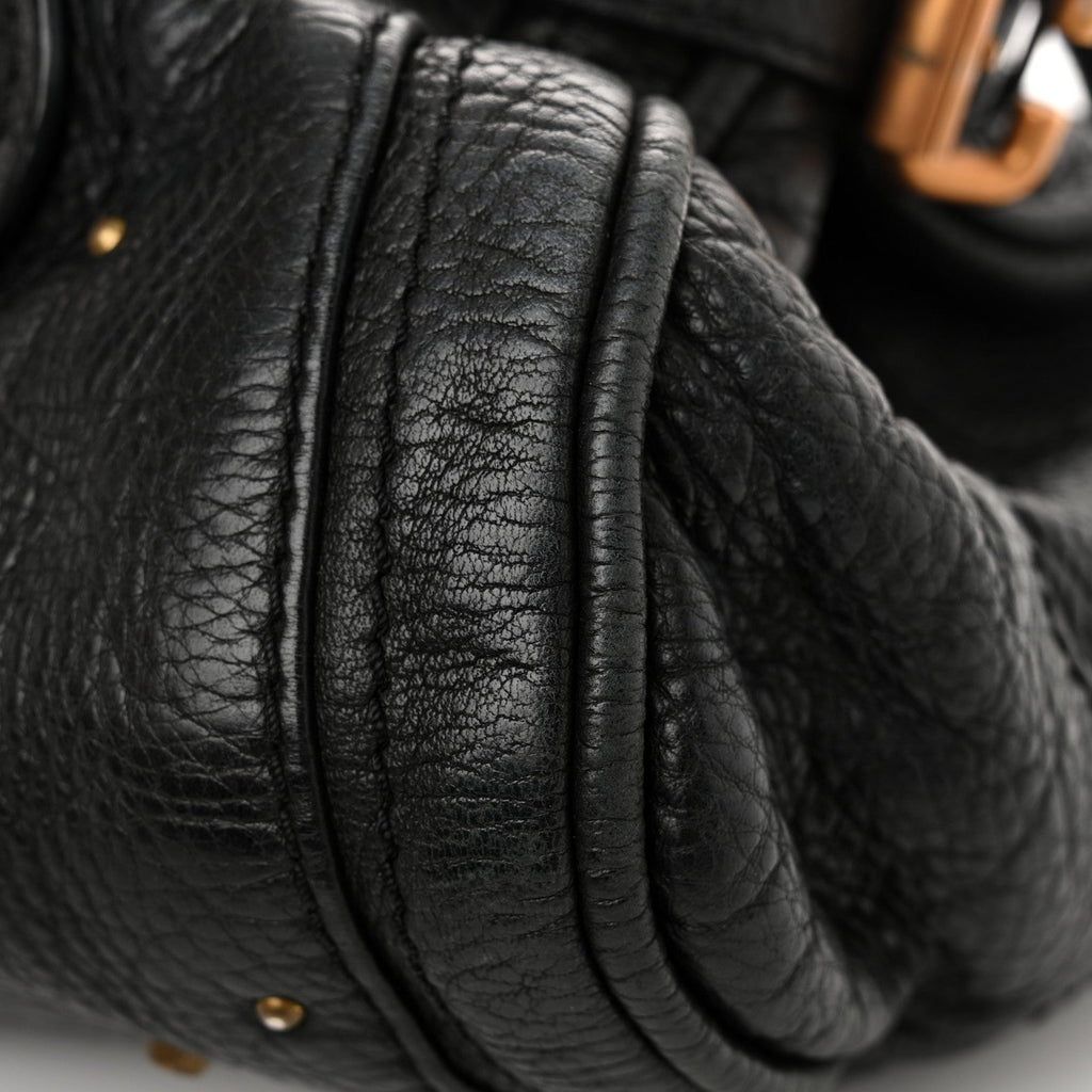 Calfskin Medium Paddington Satchel Black