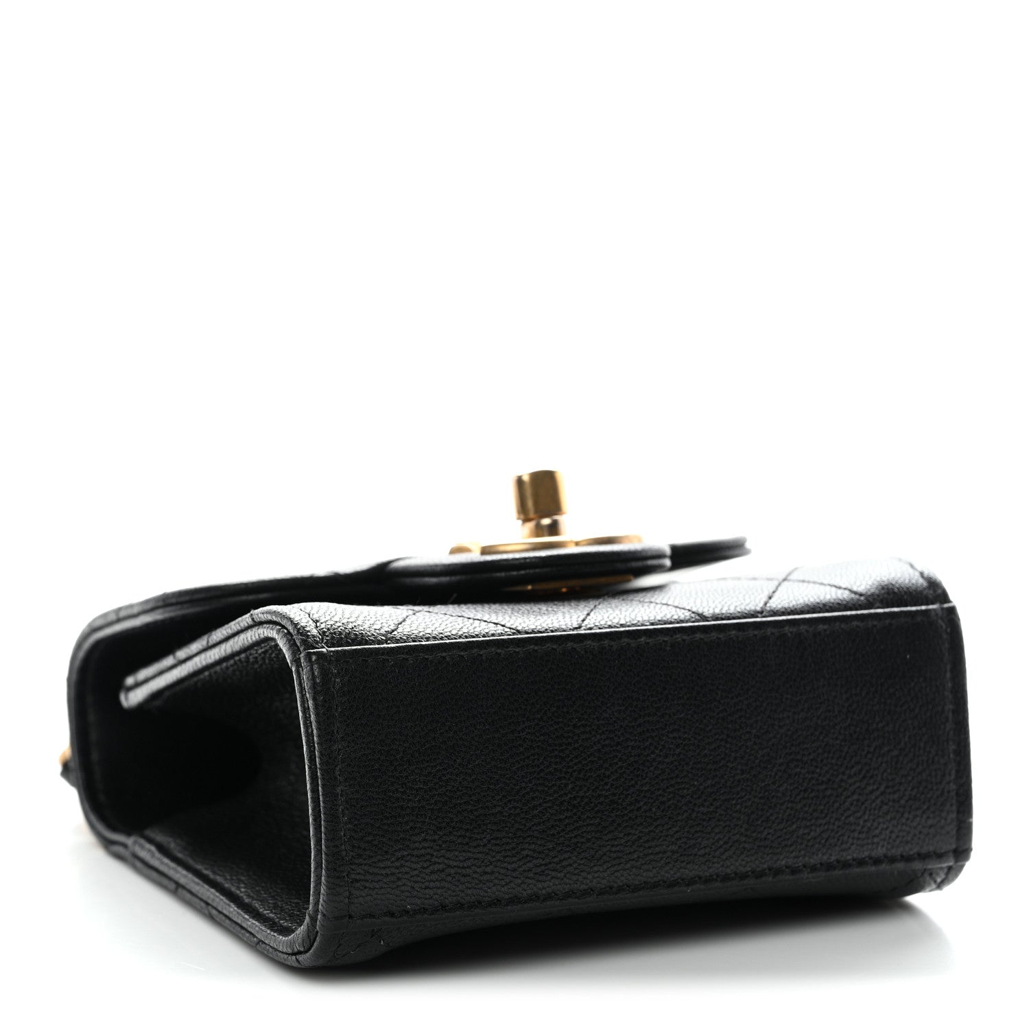 Lambskin Quilted Chic Pearls Flap Black