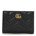 Calfskin Matelasse GG Marmont  Case Wallet Black