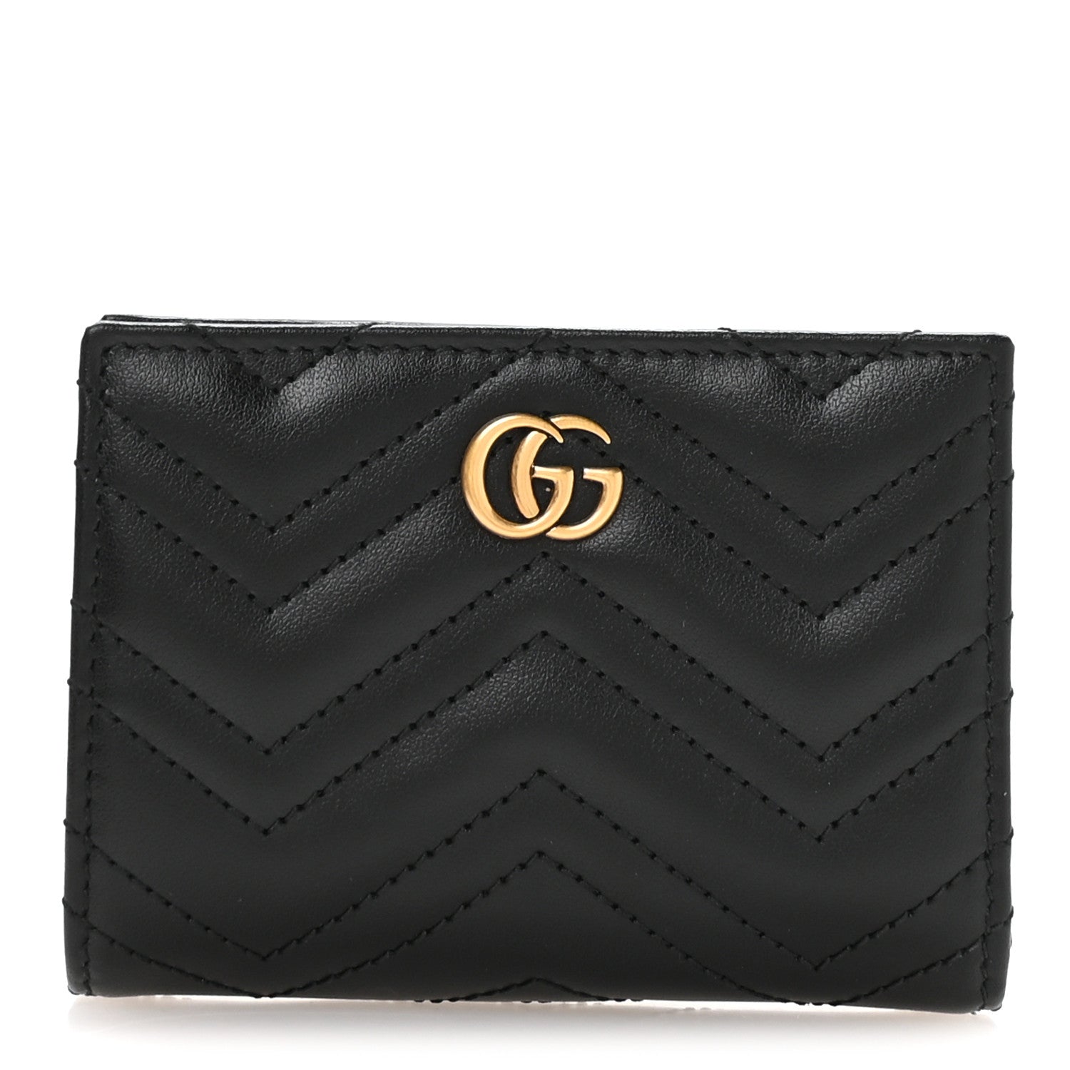 Calfskin Matelasse GG Marmont  Case Wallet Black