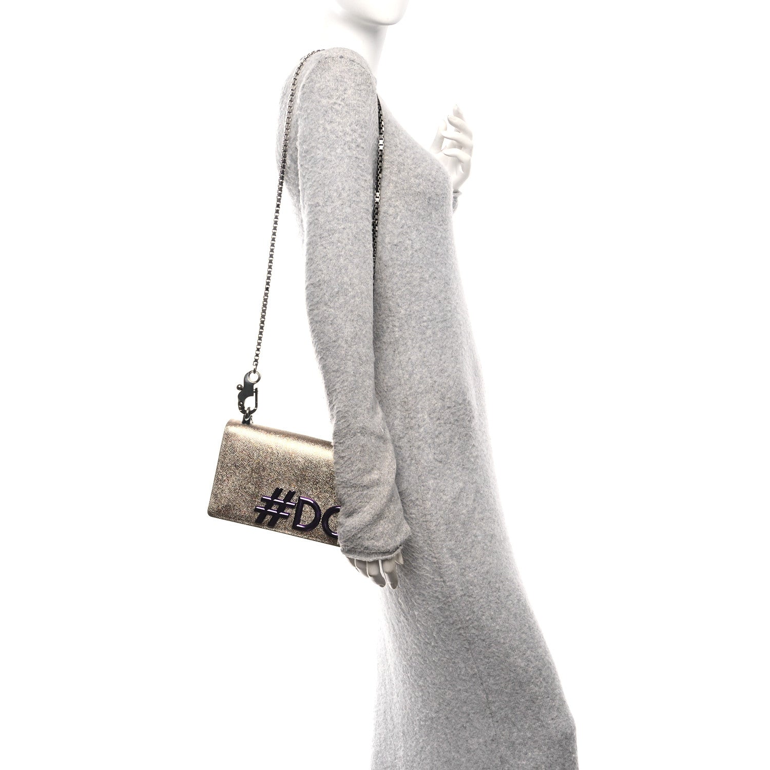 Metallic Calfskin DG Girls Millennials Crossbody Bag Gold