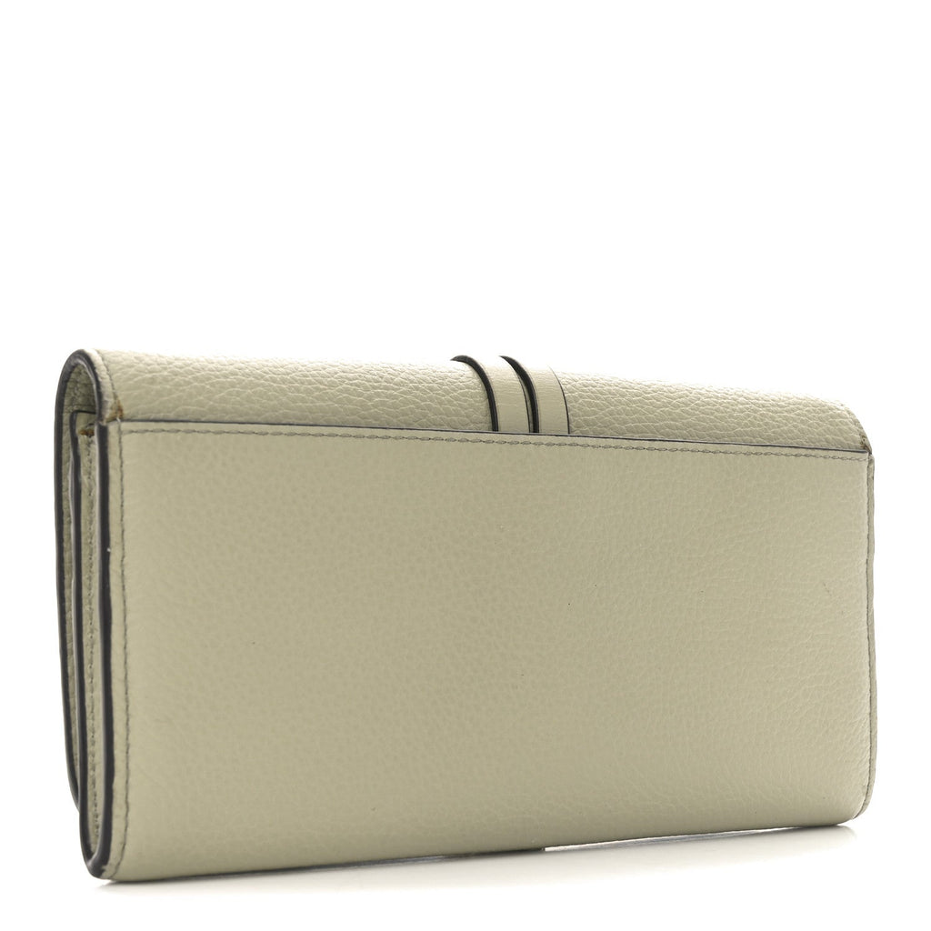 Calfskin Alphabet Long Wallet Sage