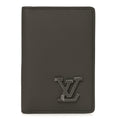 Grained Calfskin Aerogram Pocket Organizer Khaki