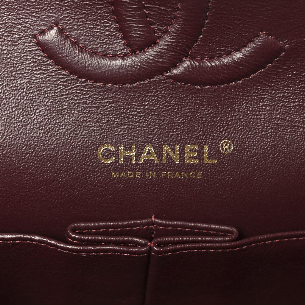 Lambskin Quilted Medium Double Flap Black