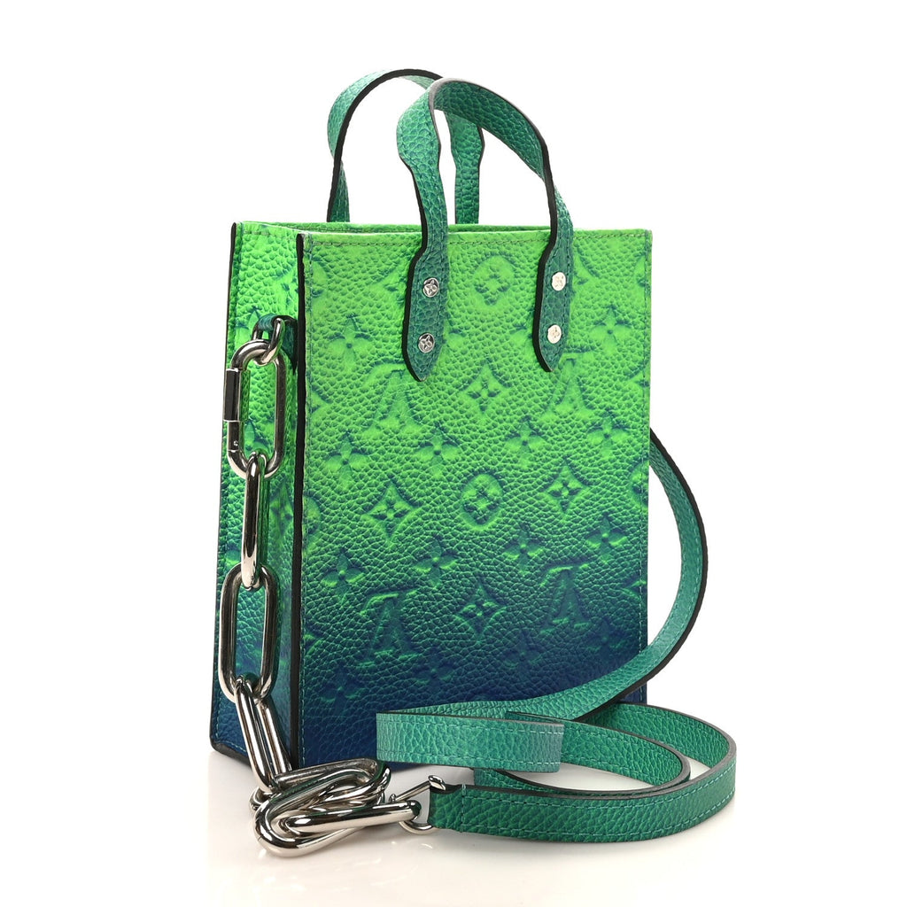 Taurillon Illusion Sac Plat XS Bleu Vert