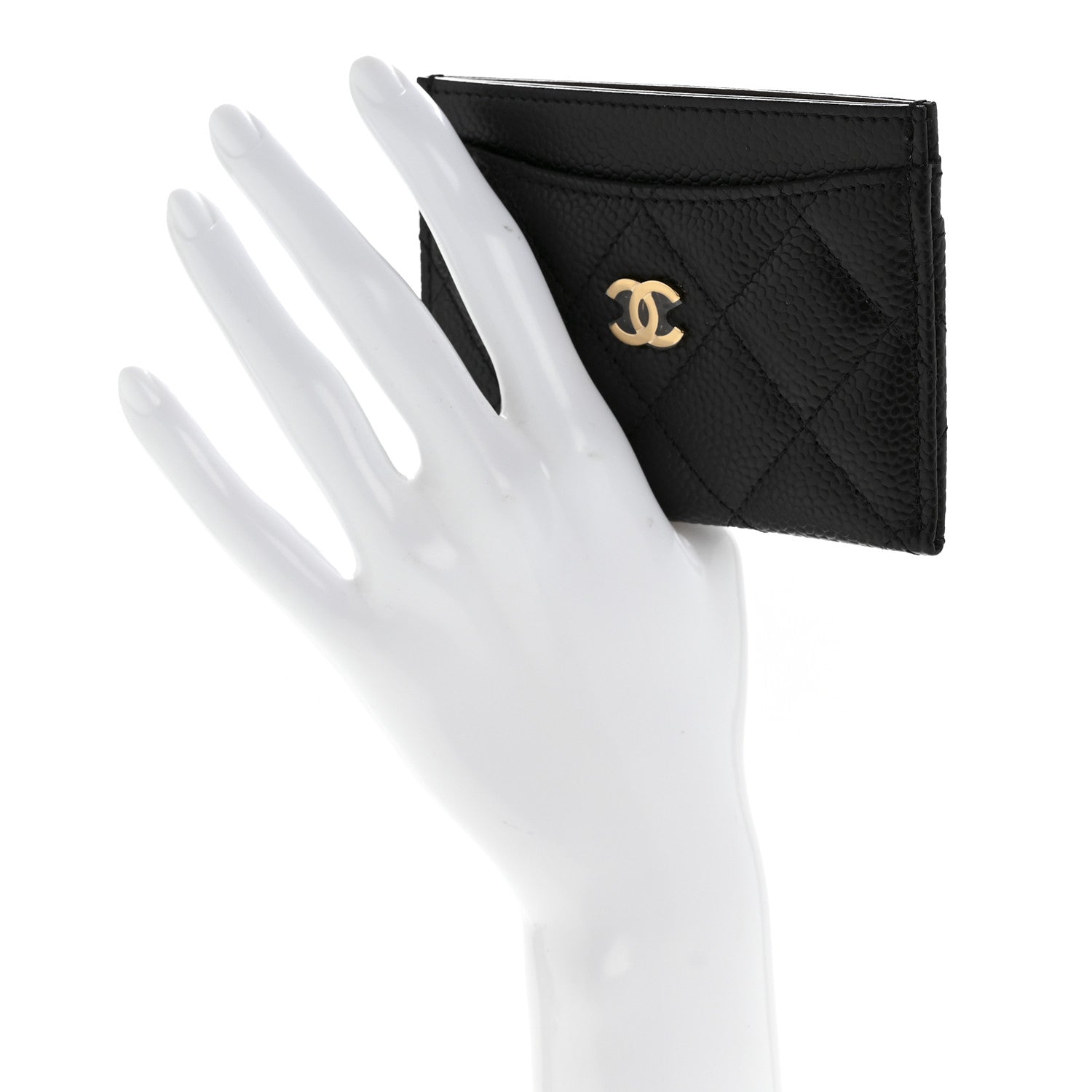 Caviar Quilted  Holder Black