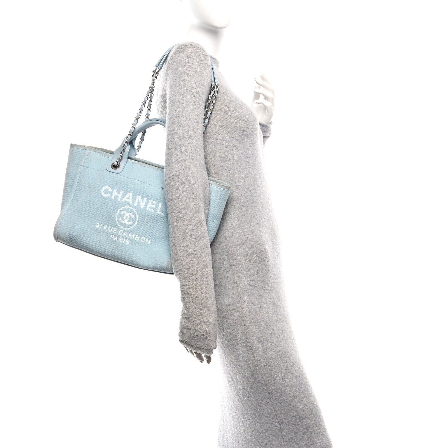 Mixed Fibers Medium Deauville Tote Light Blue