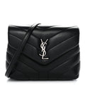 Calfskin Y Quilted Monogram Toy Loulou Crossbody Bag Black