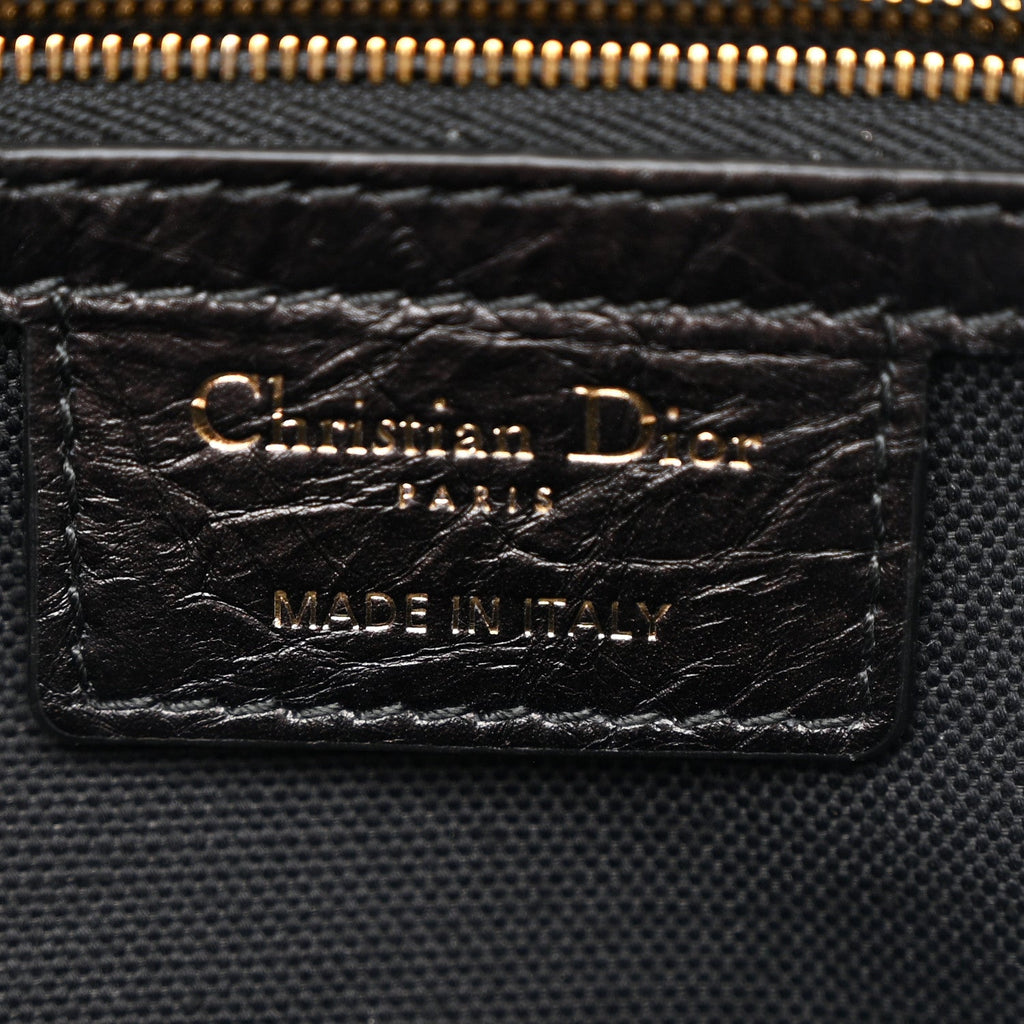 Crinkled Calfskin Small Grand Tour Bowling Bag Black