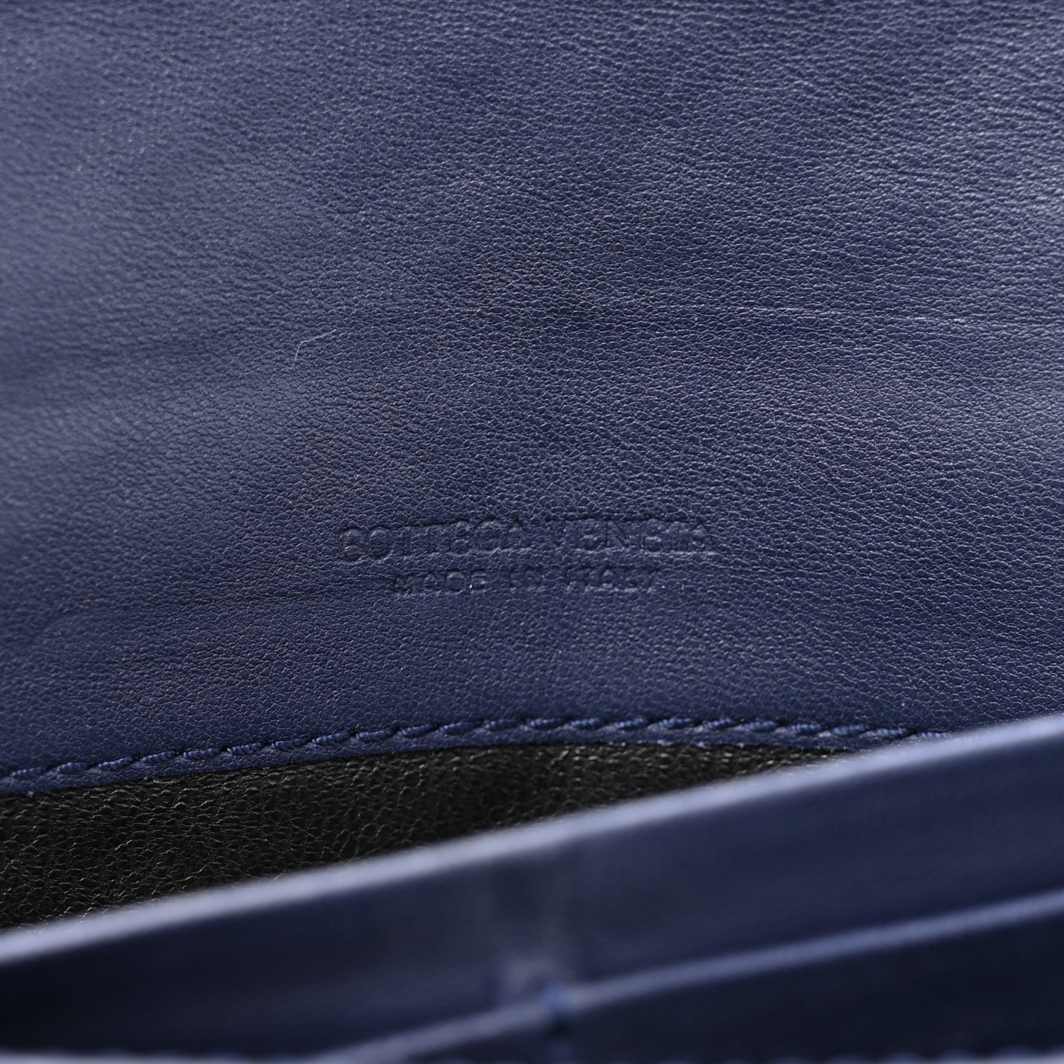 Nappa Intrecciato Continental Flap Wallet Dark Blue