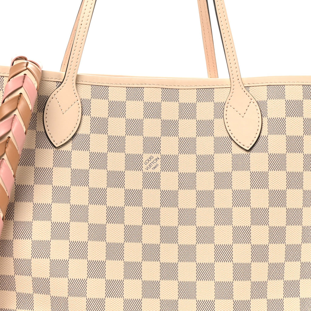 Damier Azur Braided Neverfull MM Pink