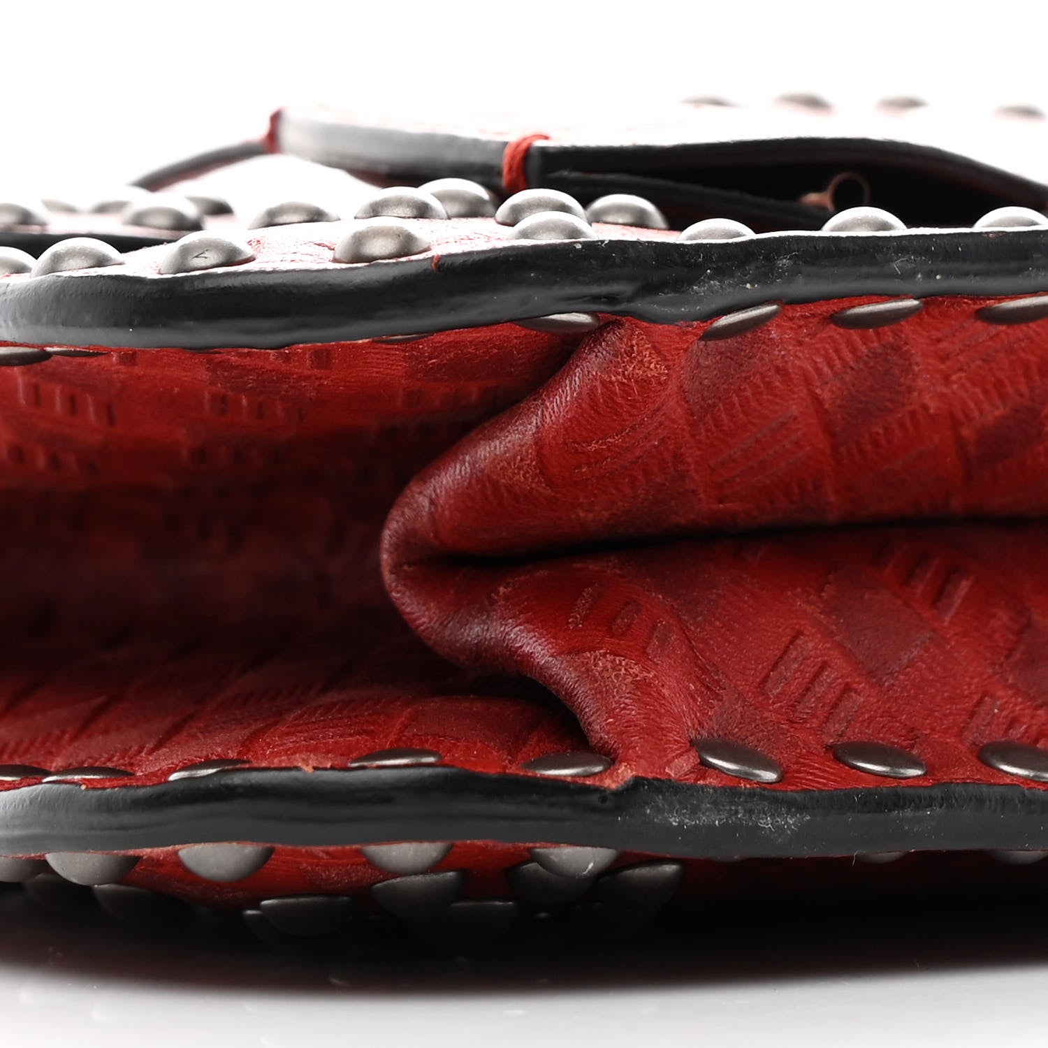 Calfskin Cannage Embossed Studded Small Dioraddict Flap Bag Red