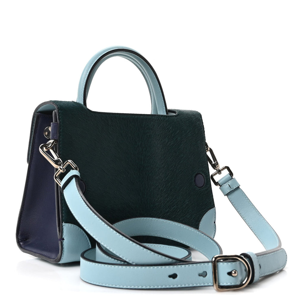Calf Hair Calfskin Tri-Color Mini Diorever Flap Green