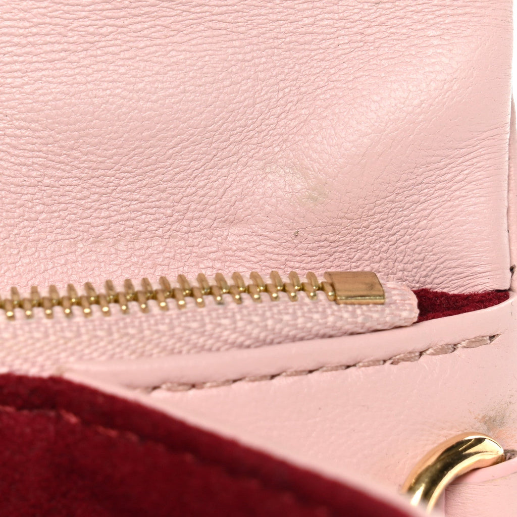 Lambskin Embossed Monogram Pochette Coussin Rose