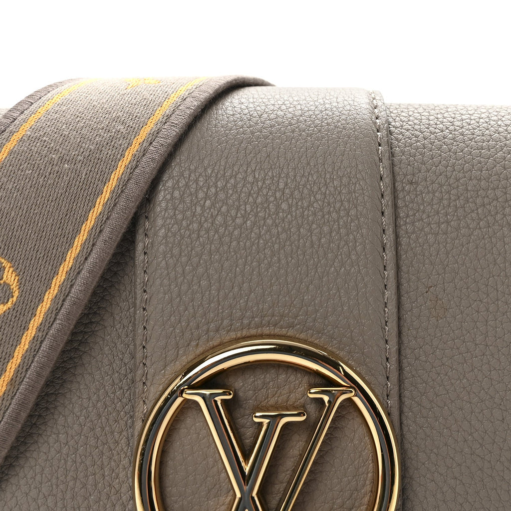 Grained Calfskin LV Pont 9 Soft PM Gris