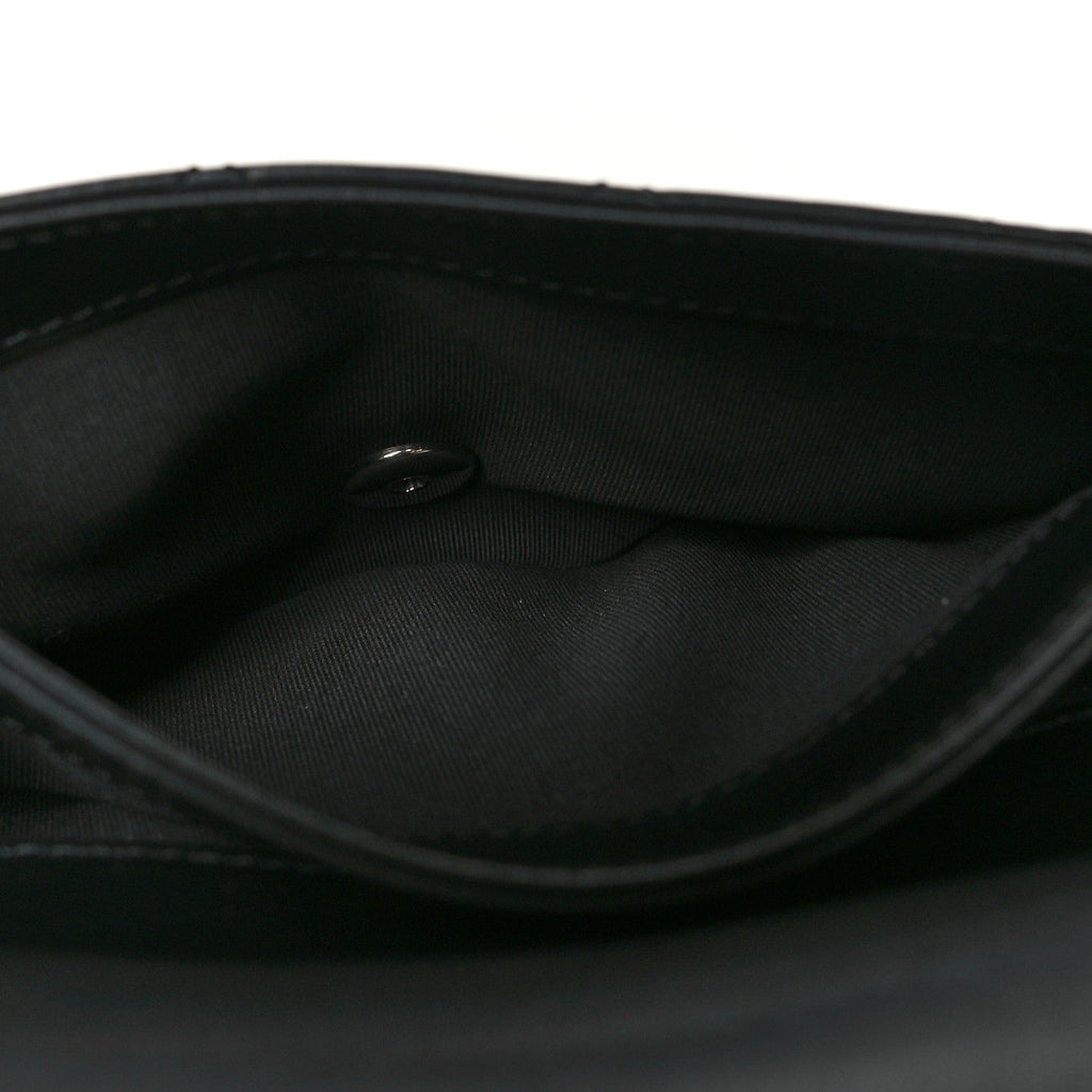 Calfskin Quilted CC Uniform Flap Belt Bag Black