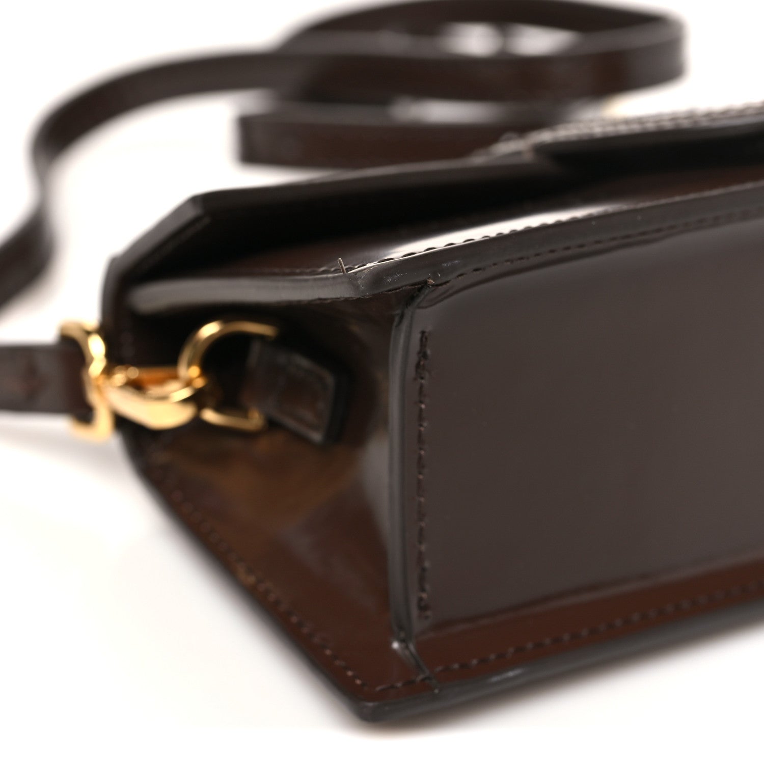 Glazed Calfskin Le Bambino Dark Brown