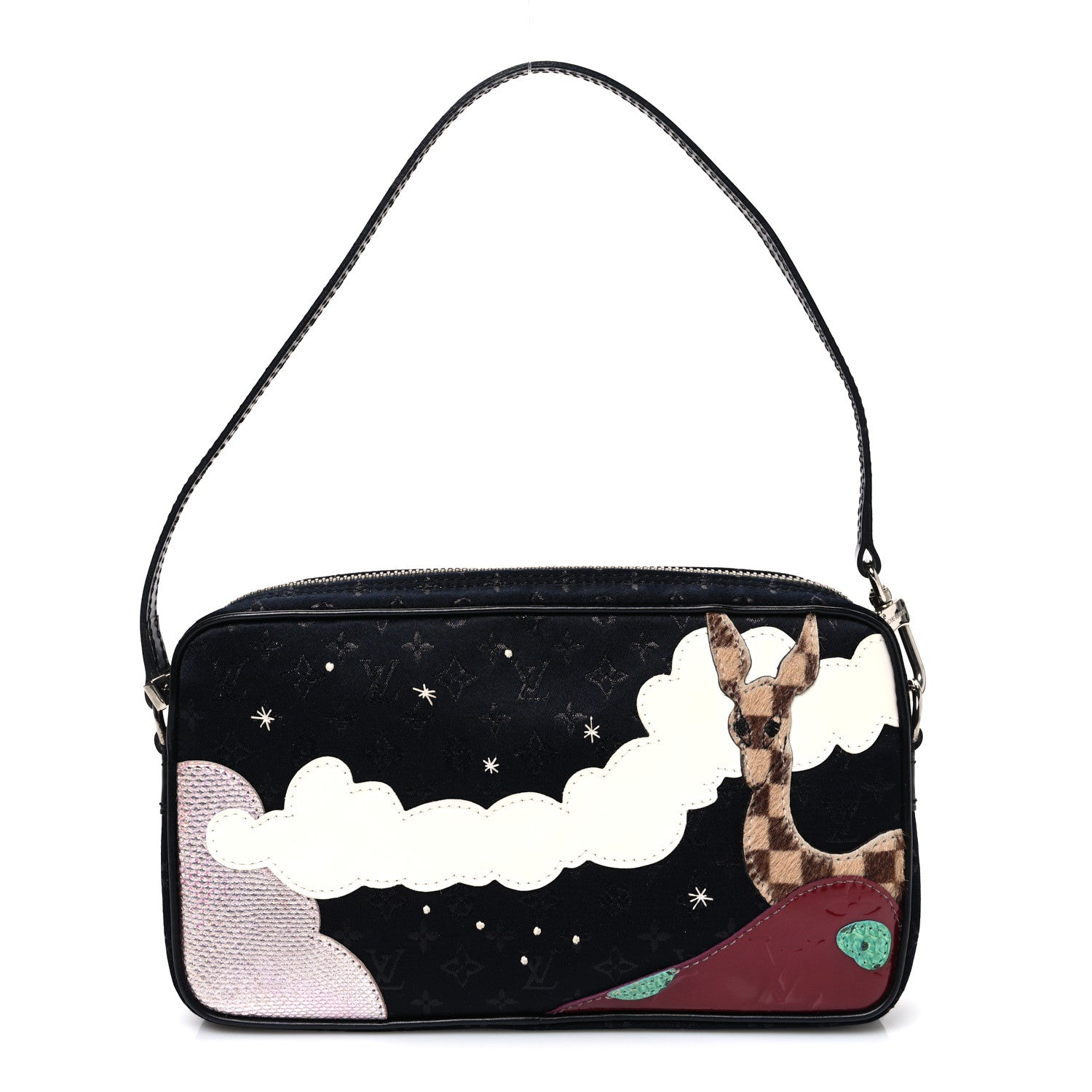 Satin Mini Monogram Conte De Fees Pochette Black