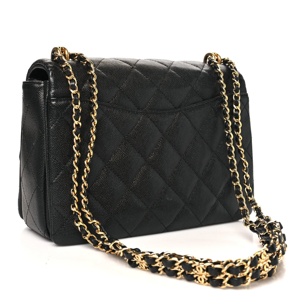 Caviar Quilted Coco First Flap Black