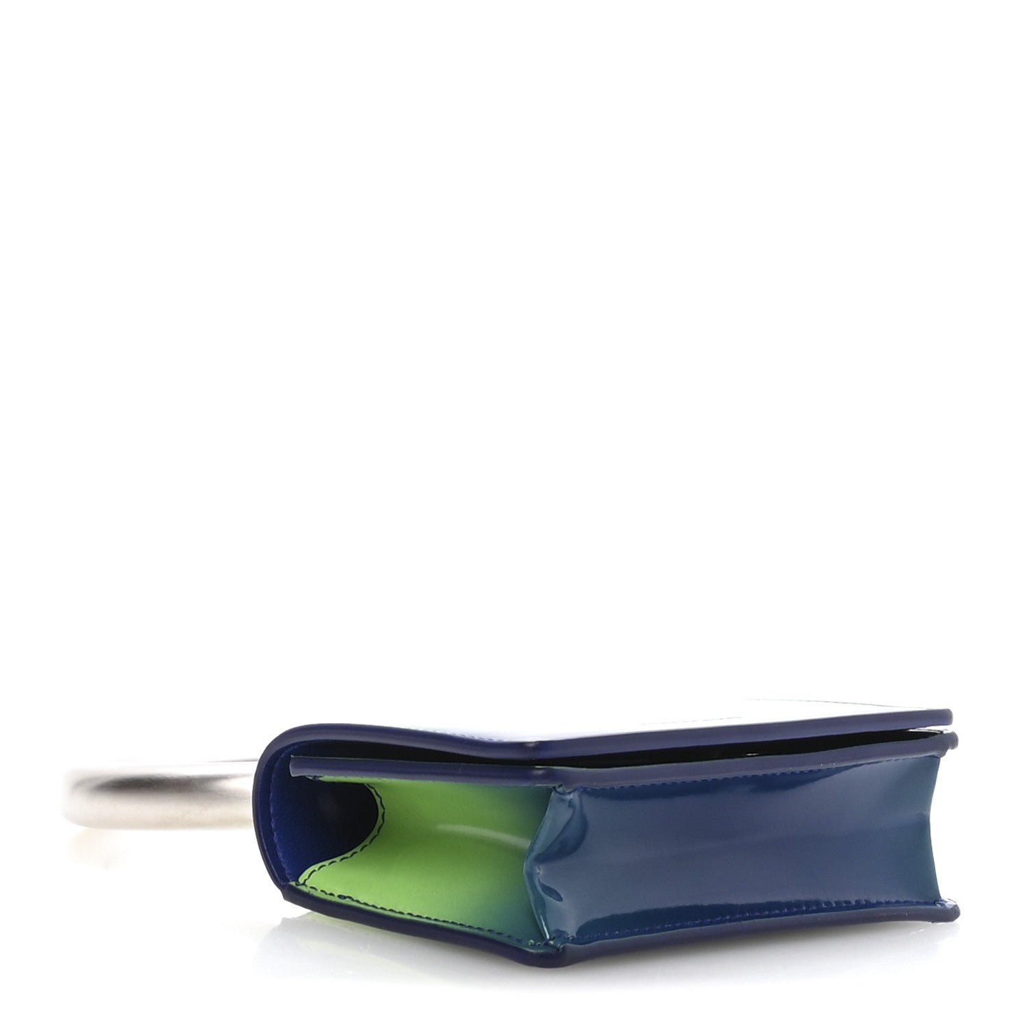 Smooth Airbrushed Calfskin Micro Pouch Lime Lapis