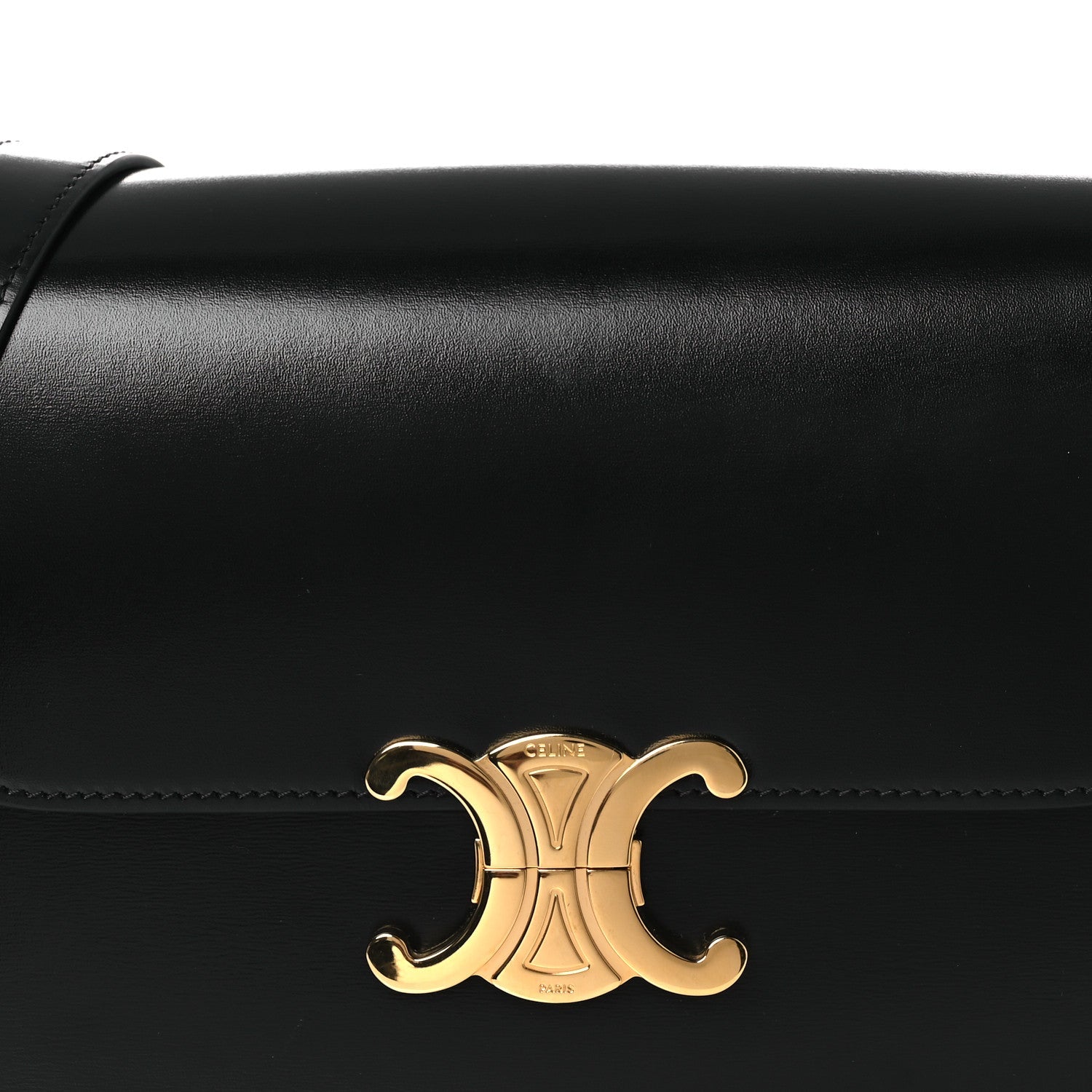 Shiny Calfskin Medium Triomphe Black