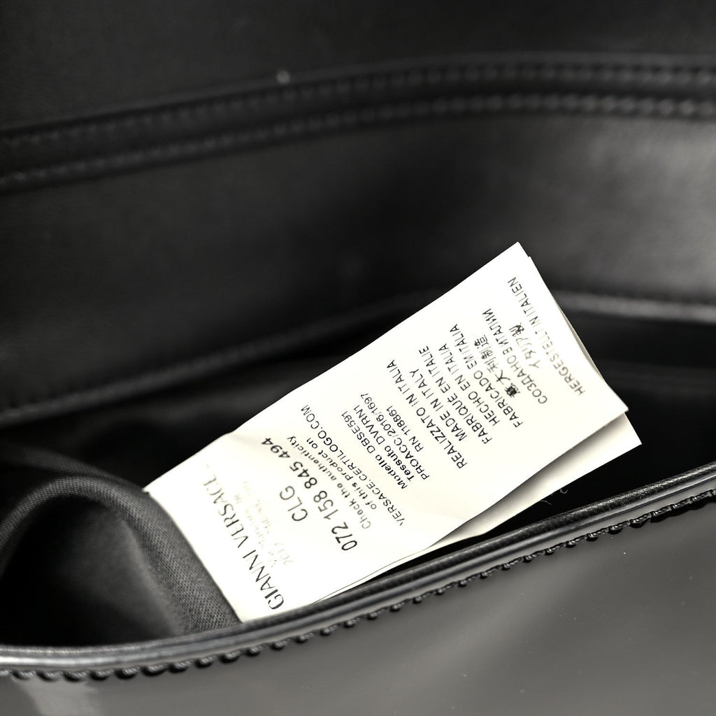 Patent Palazzo Medusa Chain Evening Bag Black