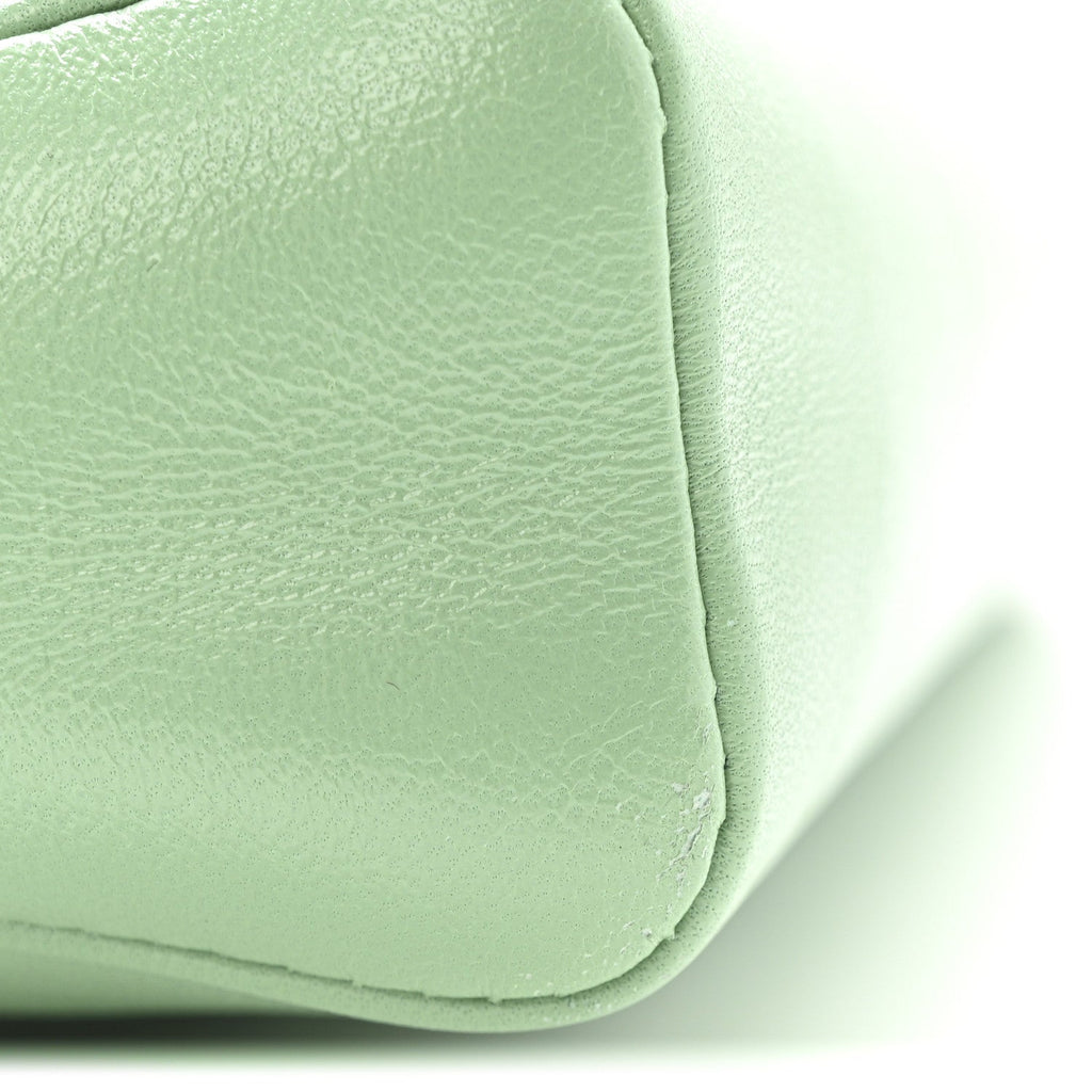 Shiny Lambskin Quilted Mini 31 Shopping Bag Light Green