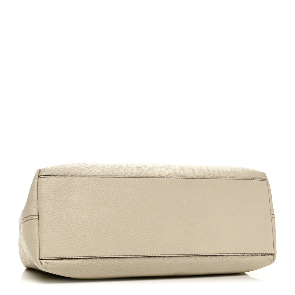 Pebbled Calfskin Medium Soho Chain Shoulder Bag  Off White