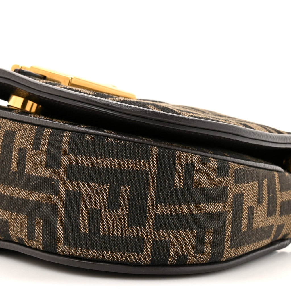 Fabric Jacquard Vitello Cher Cuoio FF 1974 Small Fendi C'mon Tobacco Moro Ebano