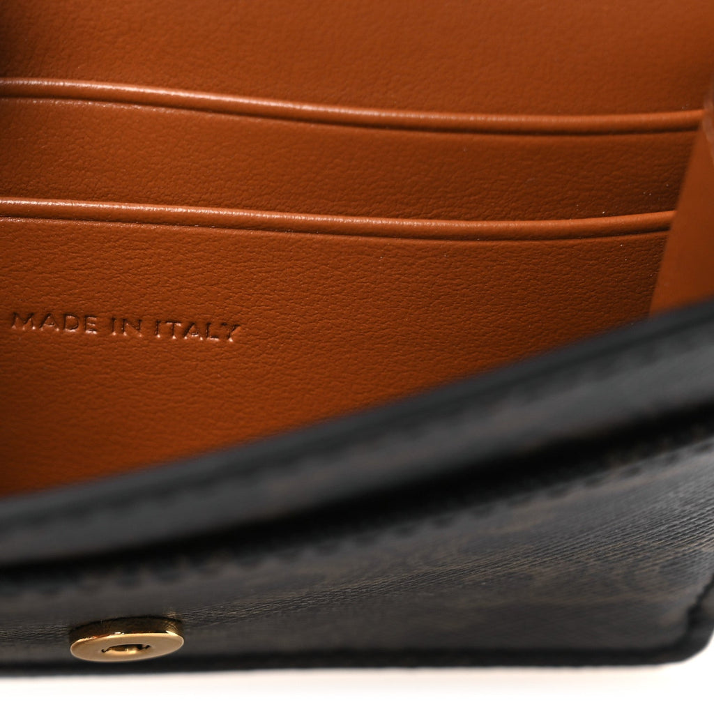 Triomphe Canvas Calfskin Flap  Holder Tan