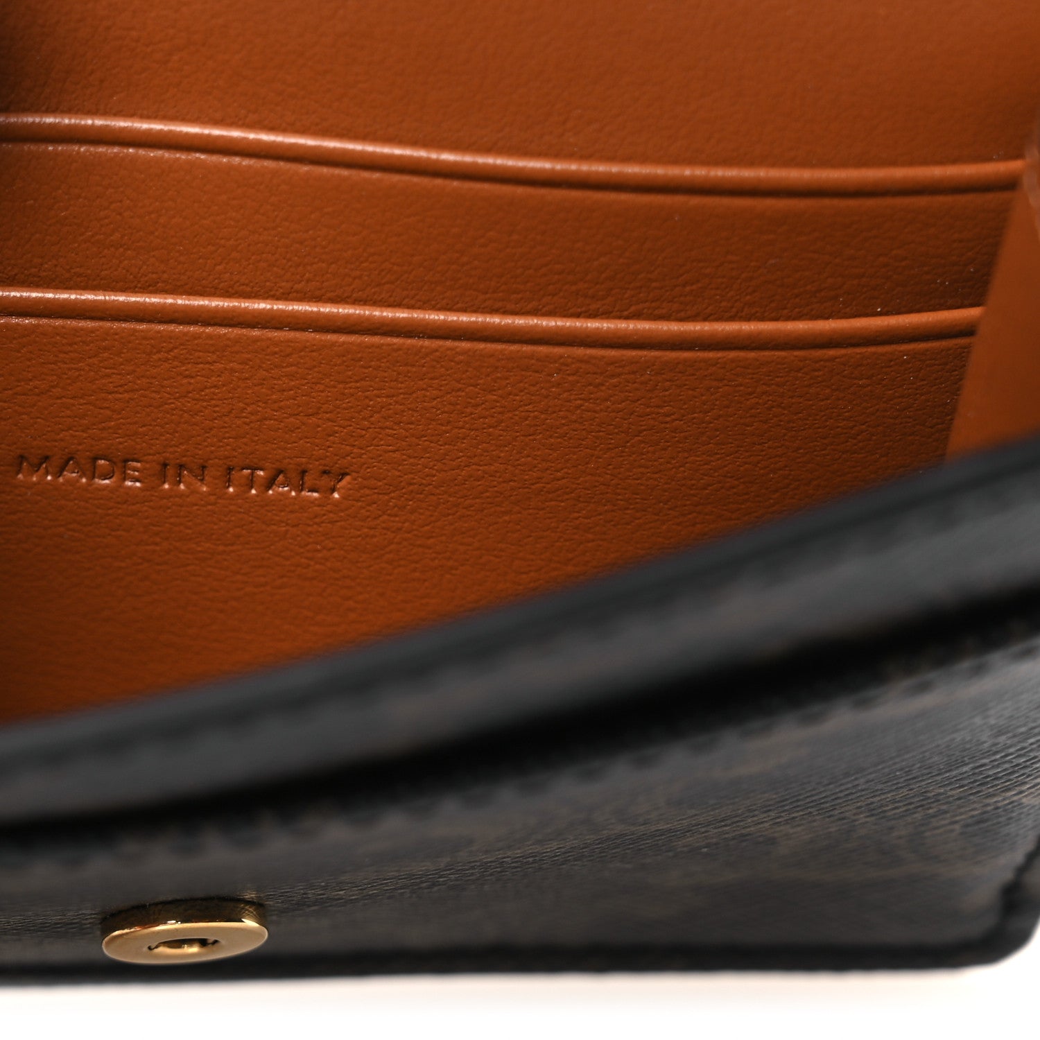 Triomphe Canvas Calfskin Flap  Holder Tan