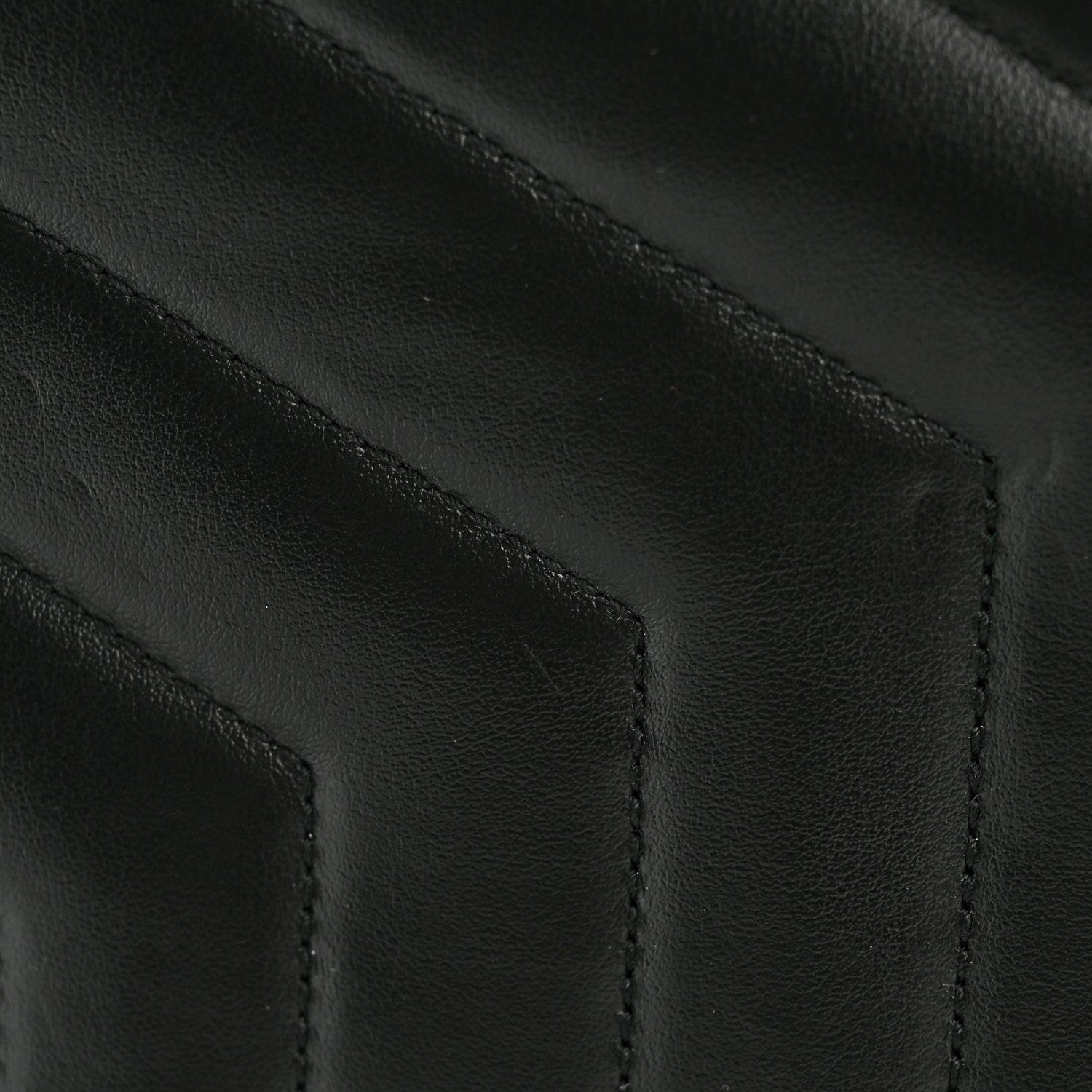 Calfskin Y Quilted Monogram Monochrome Large Loulou Chain Satchel Black