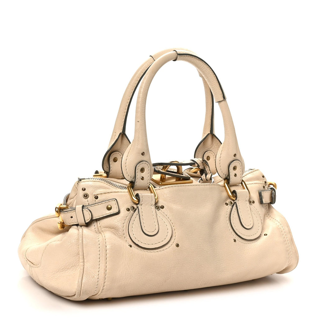 Calfskin Medium Paddington Satchel Ivory