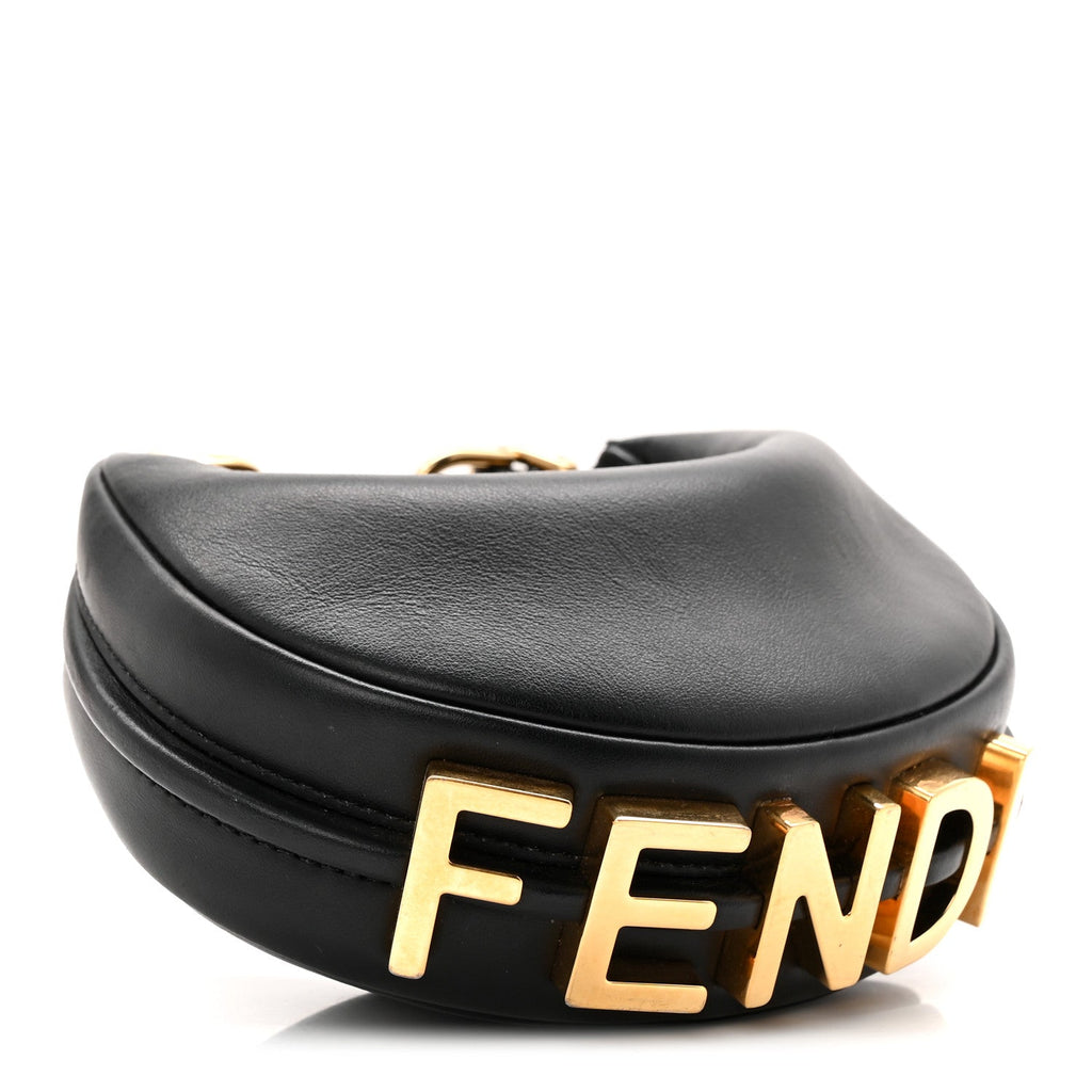 Vitello Grace Matte Nano Fendigraphy Hobo Charm Black