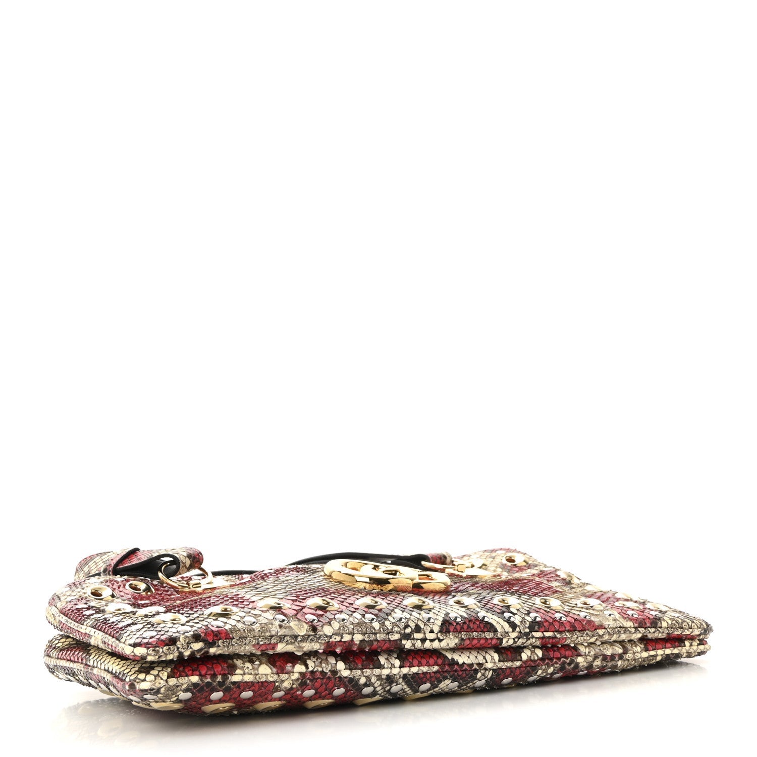 Snakeskin Large Arli Top Handle Bag Pink Beige