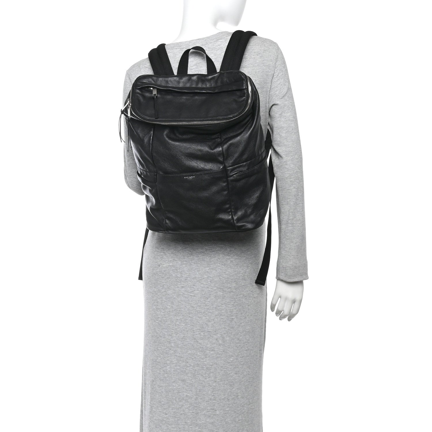 Canvas Calfskin Sid Backpack Black