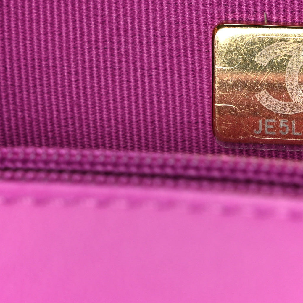 Lambskin Quilted CC Small Dynasty Flap Purple