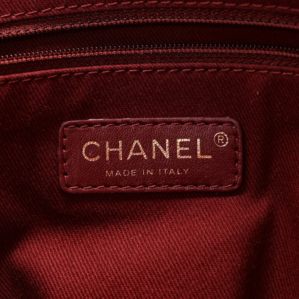 Glazed Caviar Quilted Small Shiva Tote Burgundy