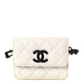 Caviar Quilted My Everything Belt Flap  Holder White