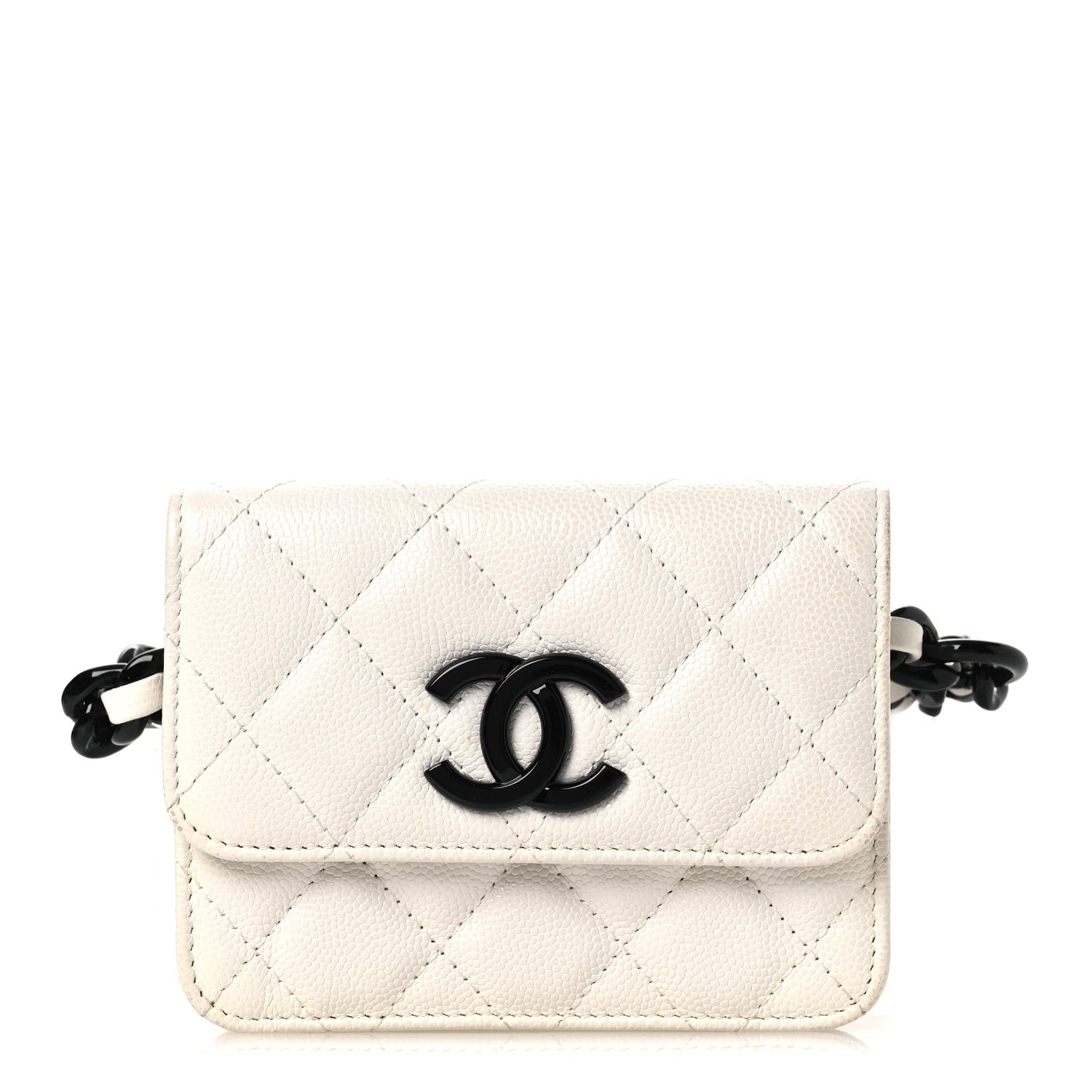 Caviar Quilted My Everything Belt Flap  Holder White