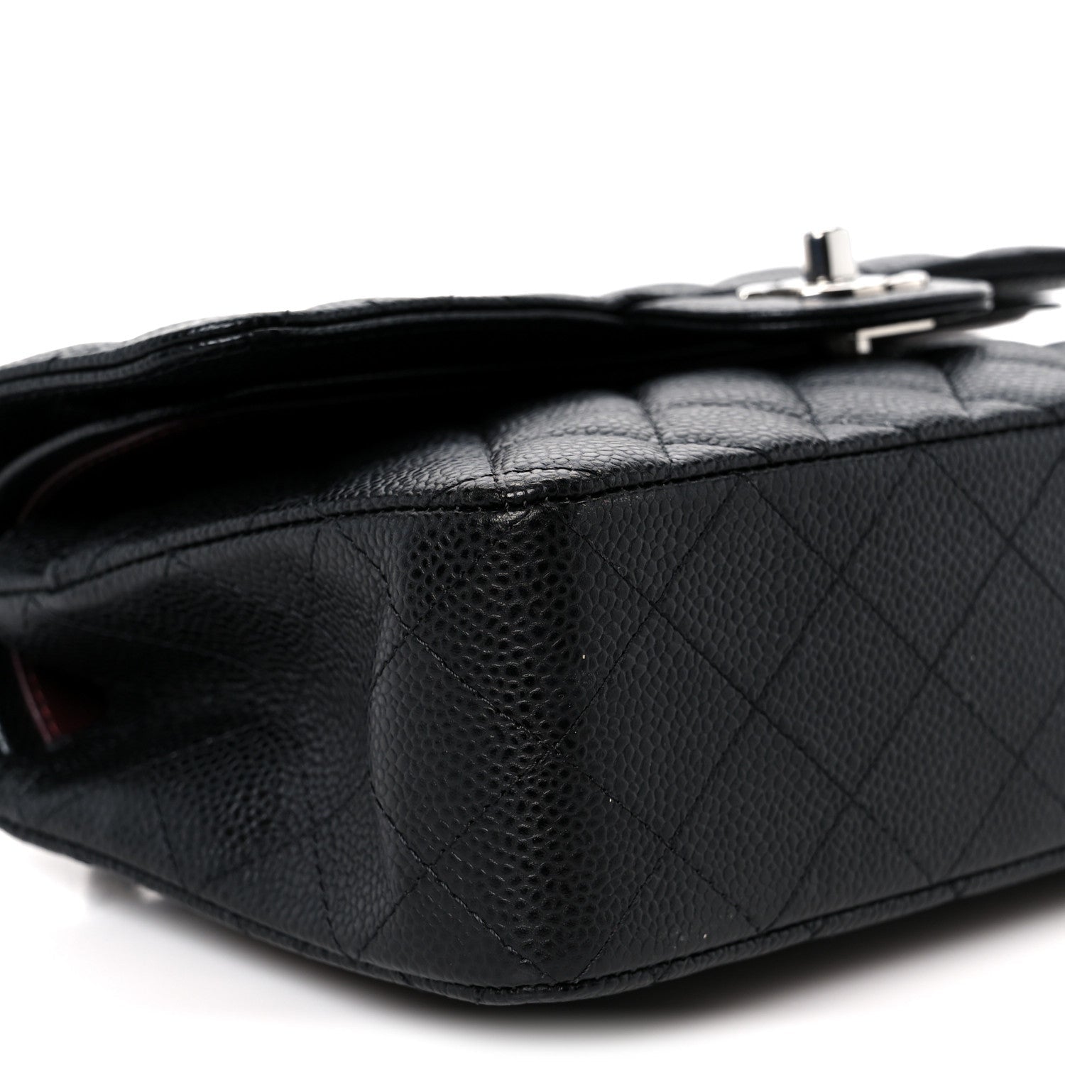 Caviar Quilted Small Double Flap Black