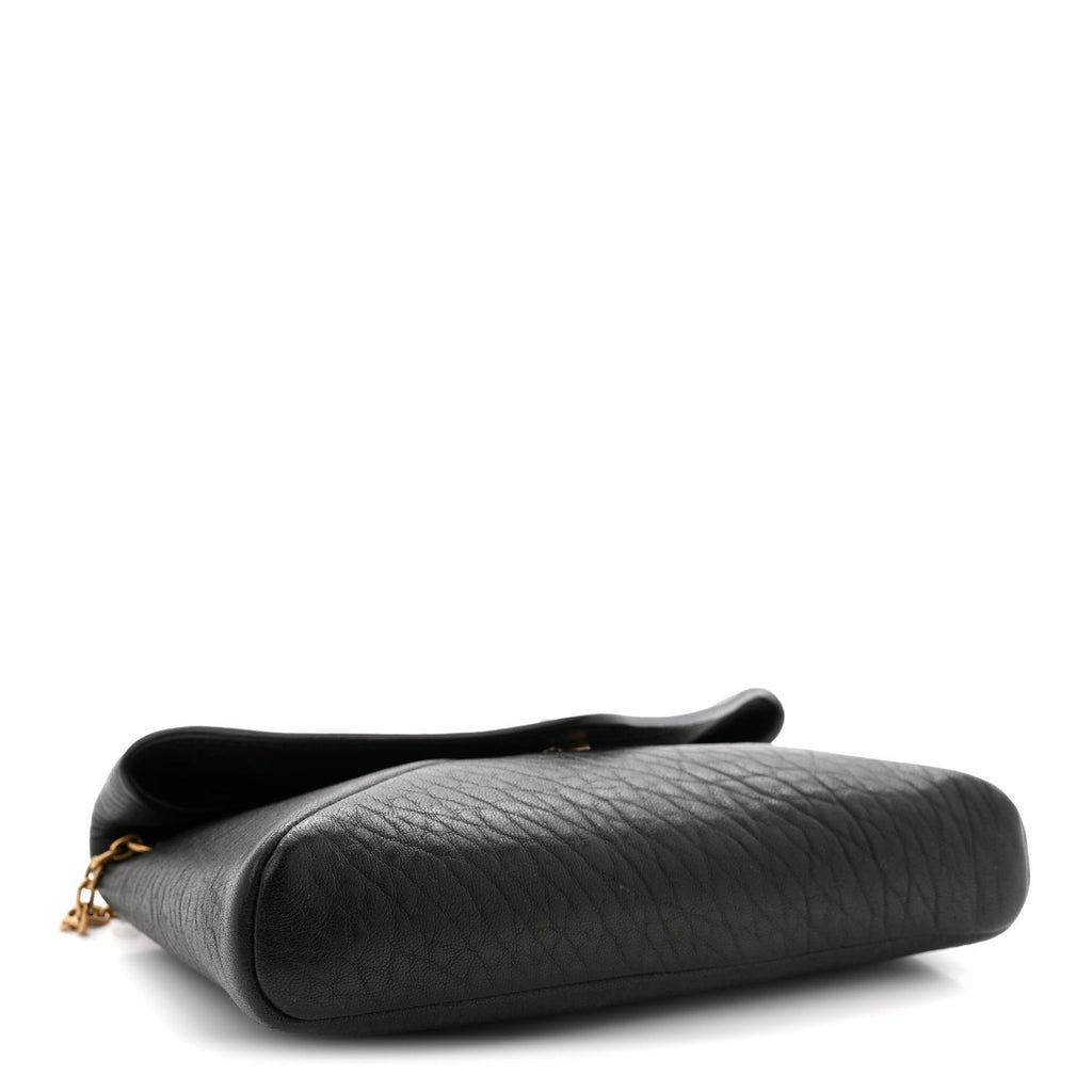 Supple Lambskin Small Cassandre Chain Pouch Black