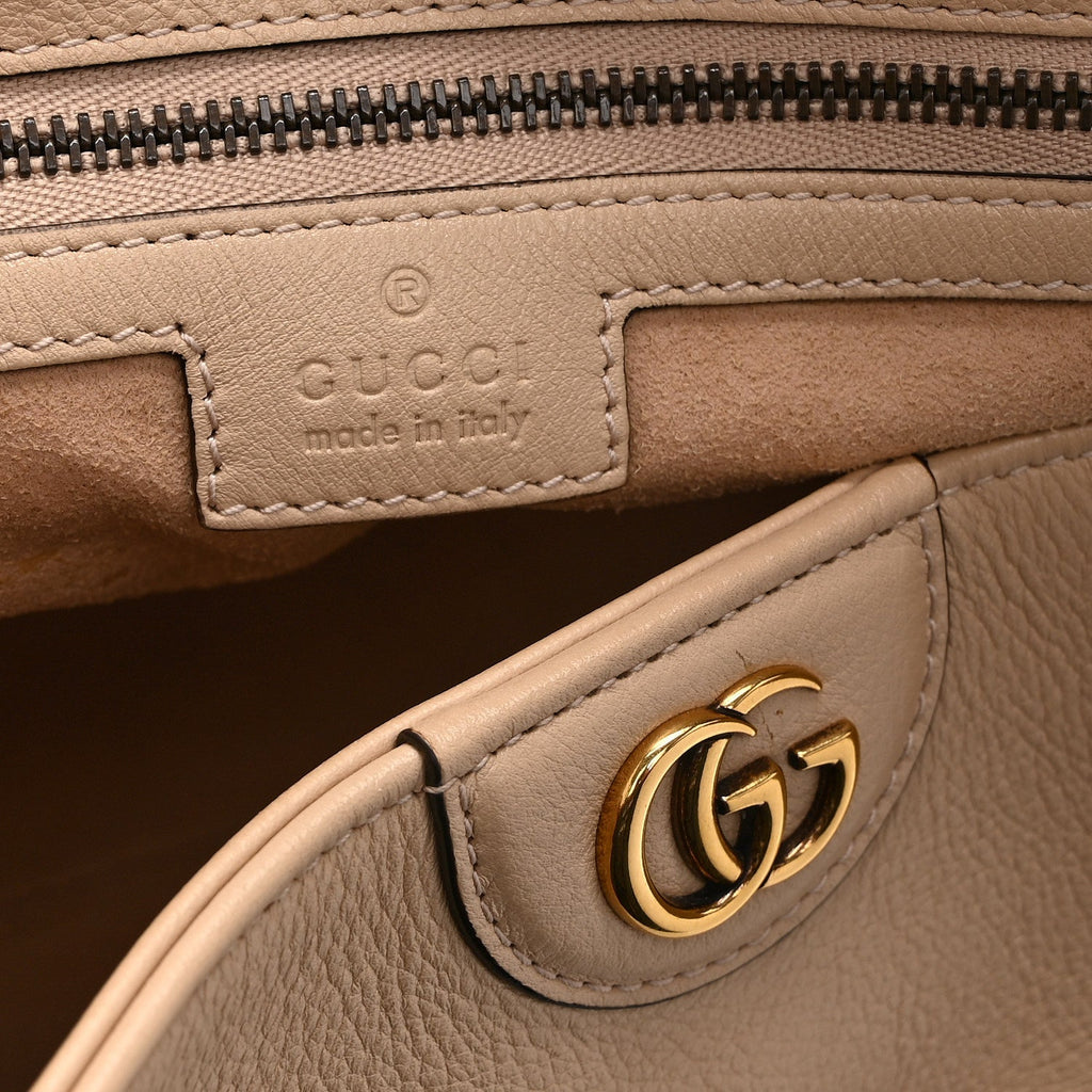 Softy Wonka Textured Dollar Calfskin Medium Diana Shoulder Bag Light Beige