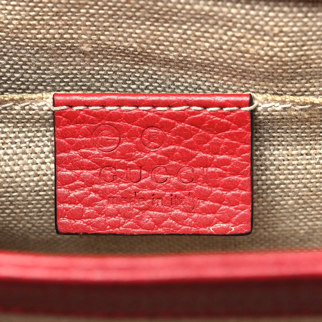 Dollar Calfskin Small Interlocking G Shoulder Bag Red